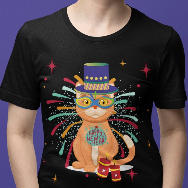 Camiseta Happy New Year Cat (Criador carregado)