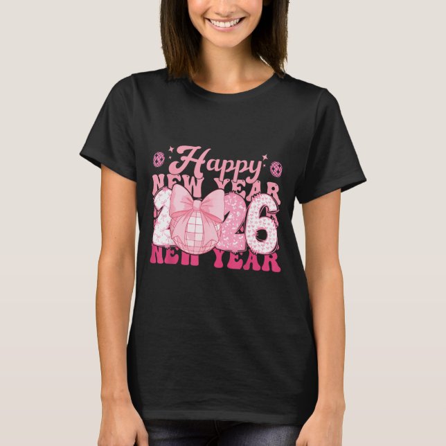 Camiseta Happy New Year Eve 2026 Party Family Matching Men  (Frente)