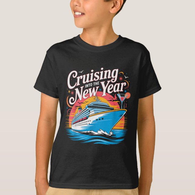 Camiseta Happy New Year Family Cruise Matching Celebration  (Frente)