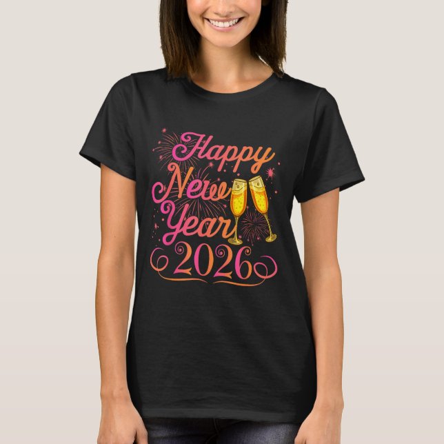 Camiseta Happy New Year Funny Matching Family New Years Eve (Frente)