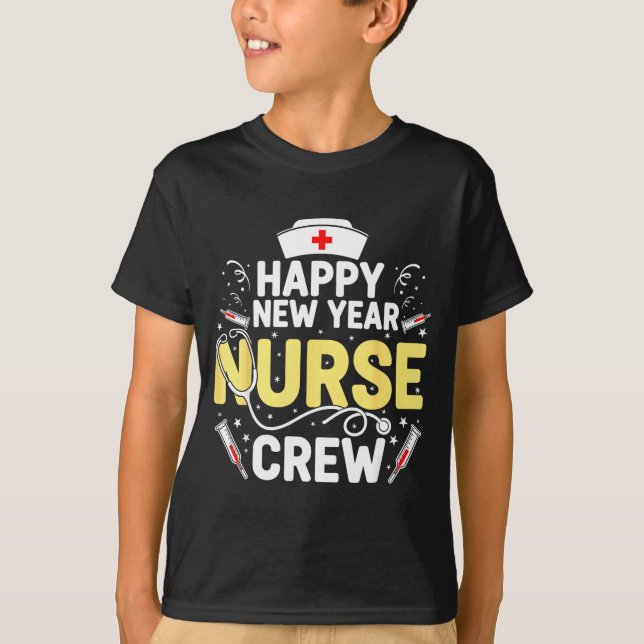 Camiseta Happy New Year Nurse Shirt, Fireworks Stethoscope  (Frente)