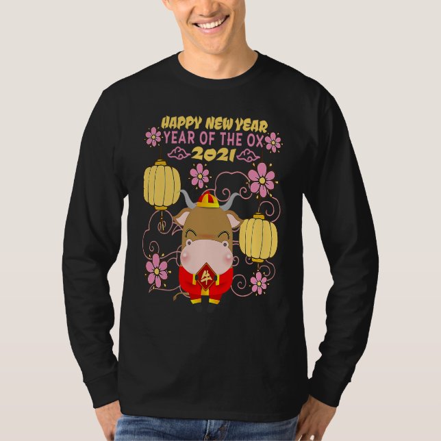 Camiseta Happy New Year of the OX 2021 Chinese clothes  for (Frente)