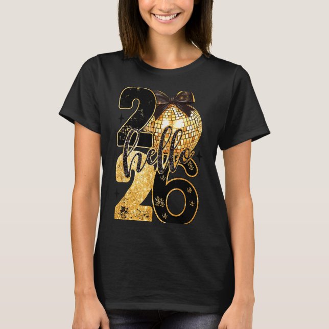 Camiseta Happy New Year Party 2026 Ballon Family Matching M (Frente)