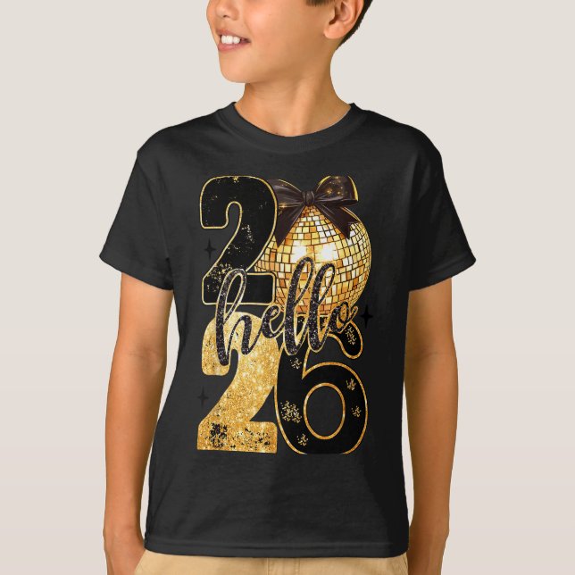 Camiseta Happy New Year Party 2026 Ballon Family Matching M (Frente)