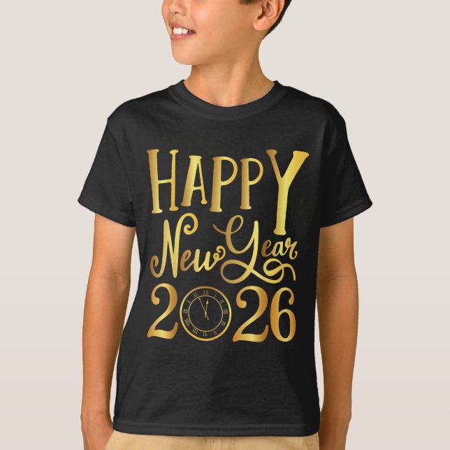 Camiseta Happy New Year Party 2026 Family Matching  (Frente)