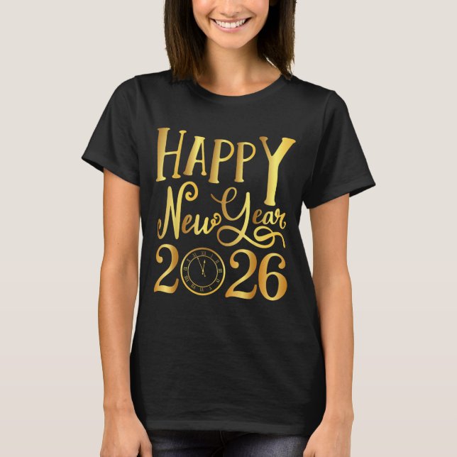 Camiseta Happy New Year Party 2026 Family Matching  (Frente)