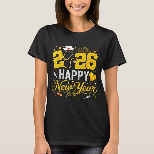 Camiseta Happy New Year Party 2026 Nurse Family Matching Me (Frente)