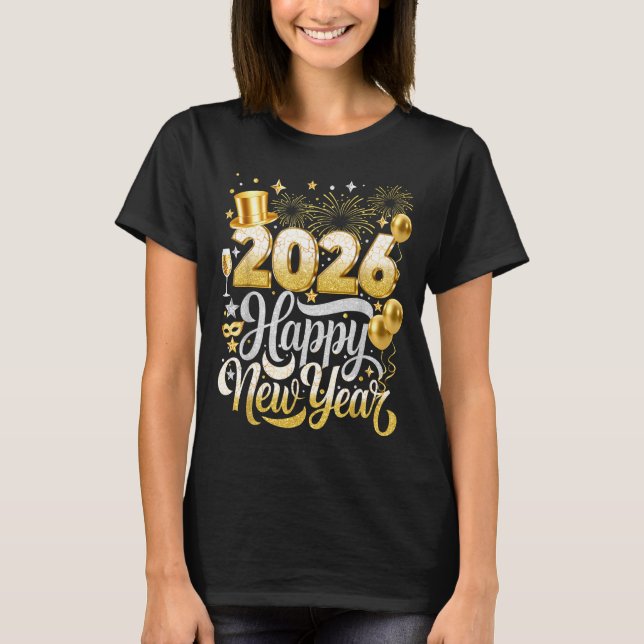 Camiseta Happy New Year Party 2026 Nye Funny Family Matchin (Frente)