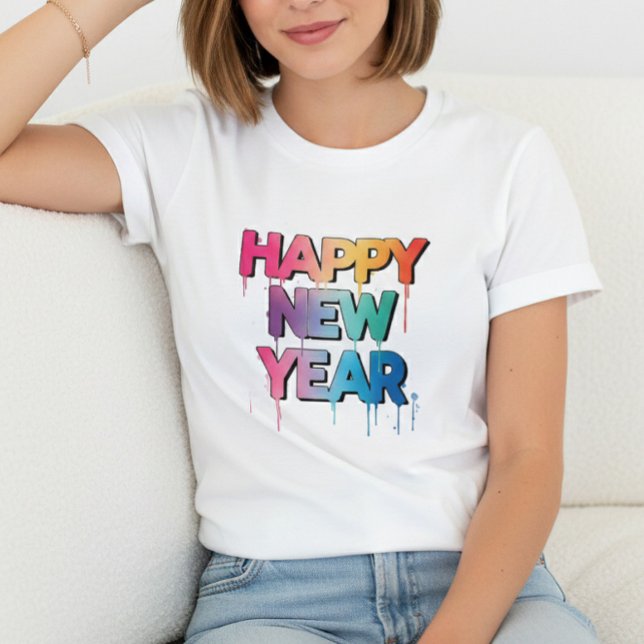 Camiseta Happy New Year T-Shirt – Elegant Modern Festive (Criador carregado)