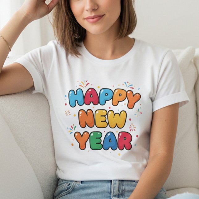 Camiseta Happy New Year T-Shirt – Elegant Modern Festive (Criador carregado)