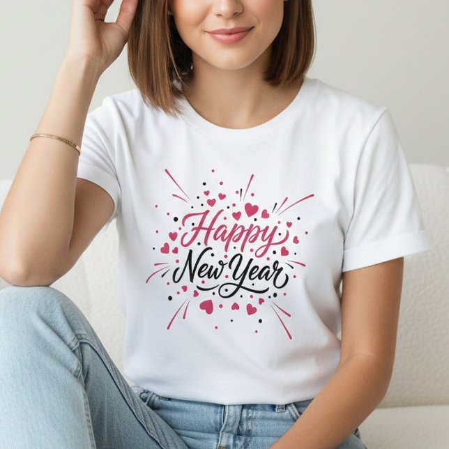 Camiseta Happy New Year T-Shirt – Elegant Modern Festive (Criador carregado)