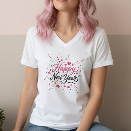 Camiseta Happy New Year T-Shirt – Elegant Modern Festive