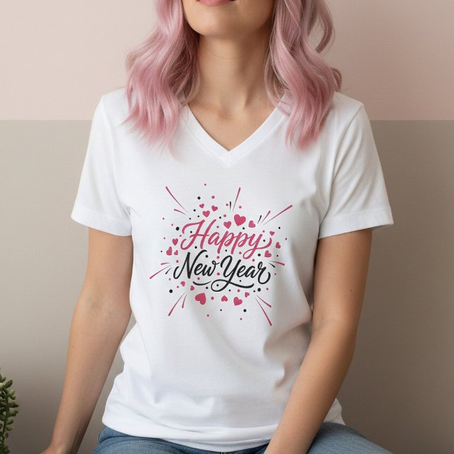 Camiseta Happy New Year T-Shirt – Elegant Modern Festive (Criador carregado)
