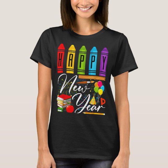 Camiseta Happy New Year Teacher Fireworks New Years Eve Par (Frente)