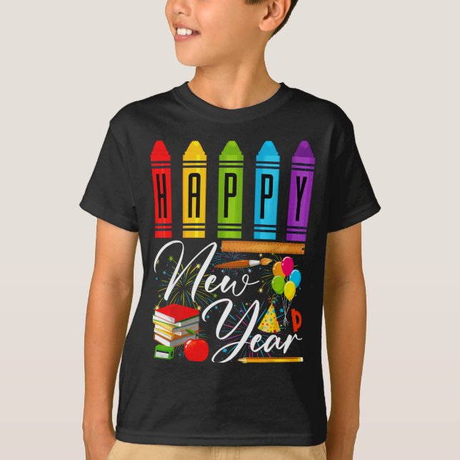 Camiseta Happy New Year Teacher Fireworks New Years Eve Par (Frente)