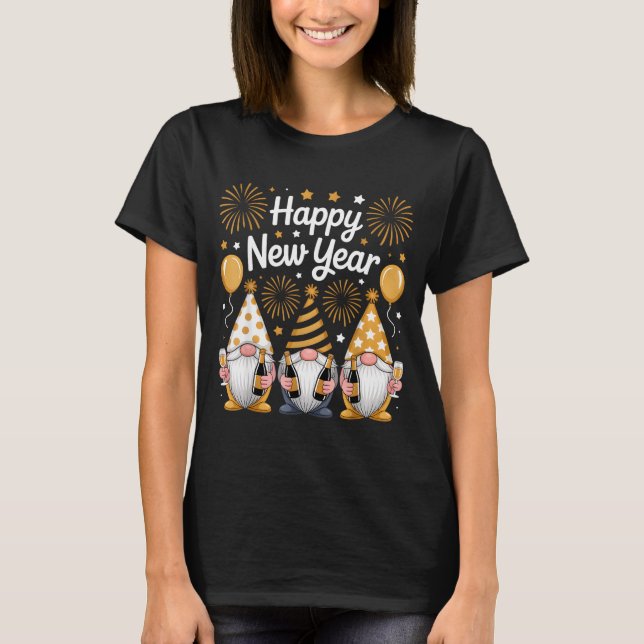 Camiseta Happy New Years Eve Party Gnomes Matching Family  (Frente)