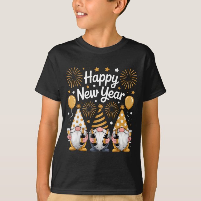 Camiseta Happy New Years Eve Party Gnomes Matching Family  (Frente)