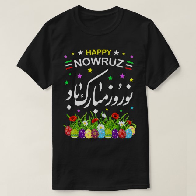 Camiseta Happy Nowruz Mubarak Kurdistan e Irã & Paquistão (Frente do Design)