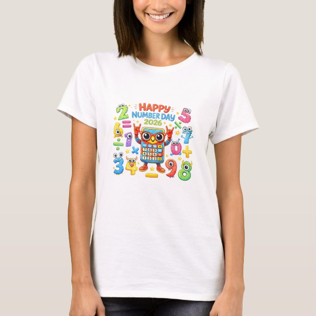 Camiseta Happy Number Day 2026 Cute Maths T Shirt for Kids (Frente)