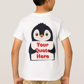 Camiseta Happy penguin holding a sign to personalize