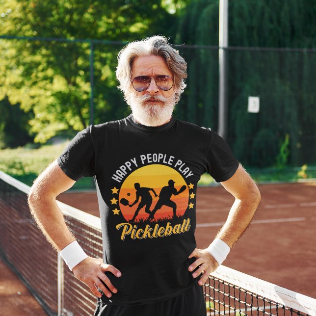 Camiseta Happy People Play Pickleball funny pickleball (Criador carregado)
