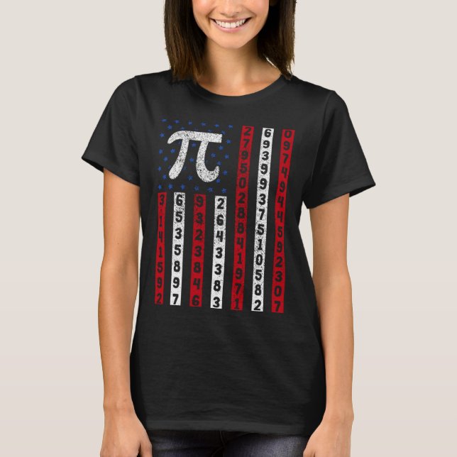 Camiseta Happy Pi Day American Flag Kids Math Teacher Stude (Frente)