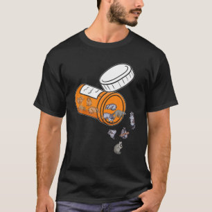 Camiseta Happy Pills Raccoon T - Presentes Engraçados De S