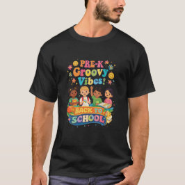 Camiseta Happy Pre-K Crew – Retro Colorful Preschool Back t