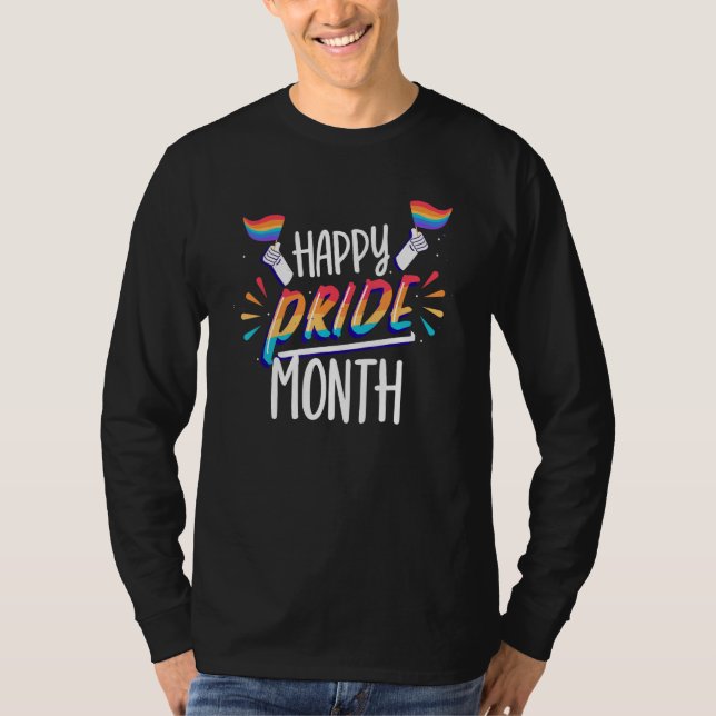 Camiseta Happy Pride Month Gay Lgbtq Proud Rainbow (Frente)