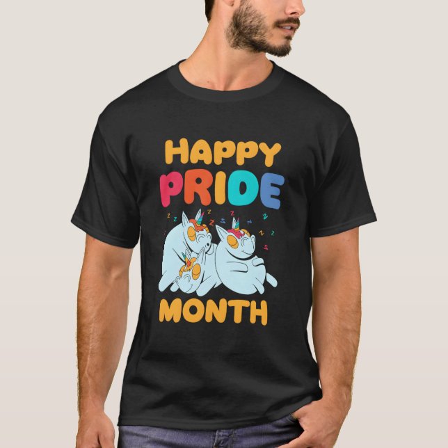 Camiseta Happy Pride Month Gay Lgbtq Rainbow Proud (Frente)