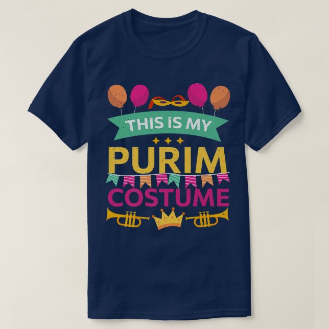 Camiseta Happy Purim Costume Idea Cute Mask Hebrew Jewish H (Frente do Design)