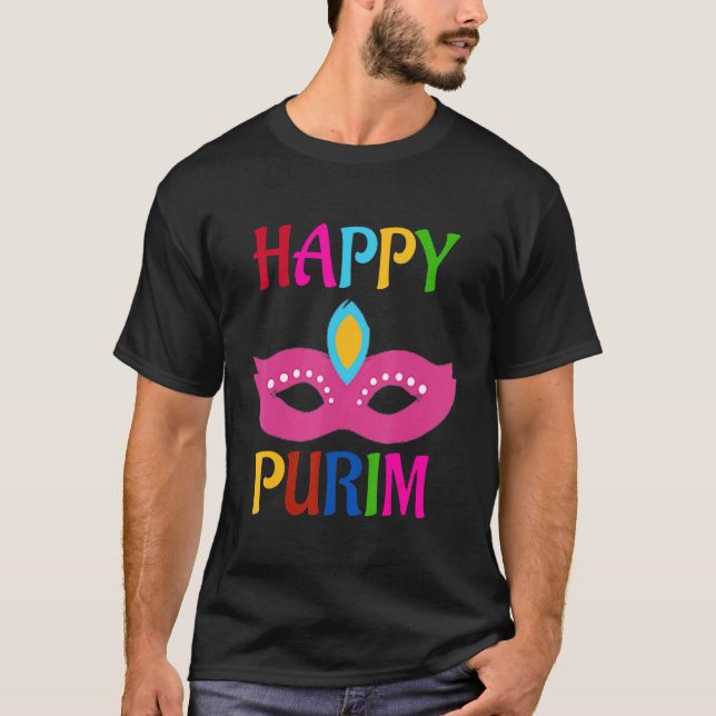 Camiseta Happy Purim Mask (Frente)