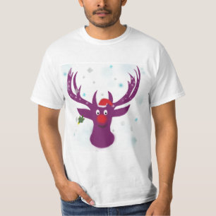 Camiseta Happy Reindeer Holidays Value T-Shirt, White
