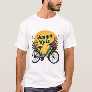 Camiseta "Happy Ride" - Bicicleta de Vintage
