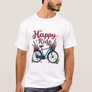 Camiseta "Happy Ride" - Bicicleta de Vintage