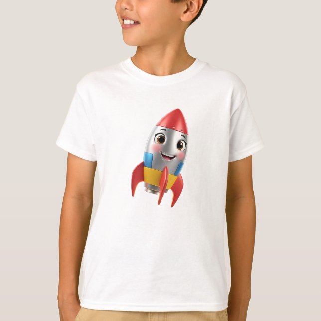 Camiseta Happy Rocket 3D (Frente)