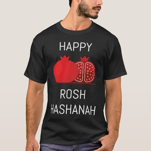 Camiseta Happy Rosh Hashanah Pomegranate (Frente)