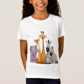 Camiseta Happy Safari Friends – Cartoon Animals Illustratio