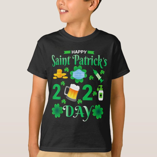 Camiseta Happy Saint Patrick's Day 2024 Irish Shamrock Face (Frente)
