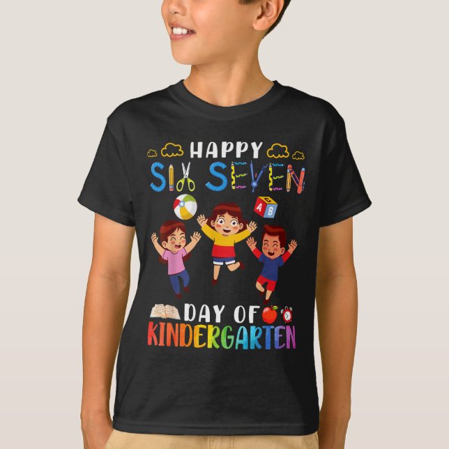 Camiseta Happy Six Seven Day Of Kindergarten Student Back T (Frente)