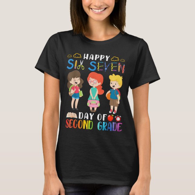 Camiseta Happy Six Seven Day Of Second Grade Student Back T (Frente)