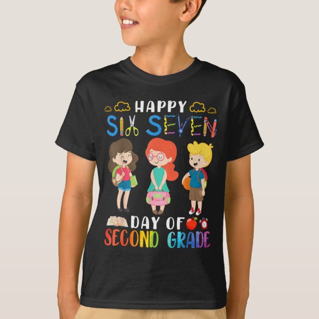 Camiseta Happy Six Seven Day Of Second Grade Student Back T (Frente)