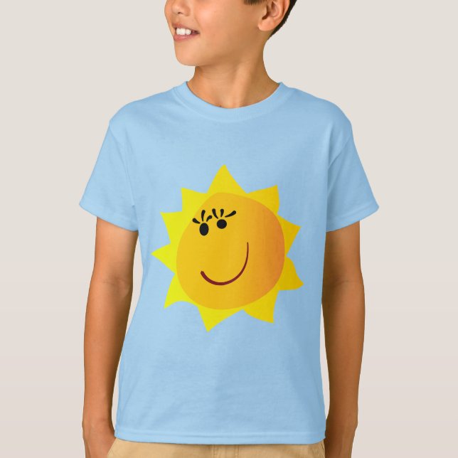 Camiseta "Happy Smiling Sun" Bright Yellow Graphic Boys'  (Frente)