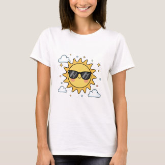 Camiseta Happy Smiling Sun Cartoon - Minimalist Kawaii Suns