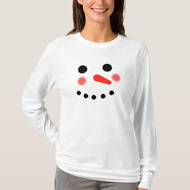 Camiseta Happy Snowman Face T-Shirt (Frente)