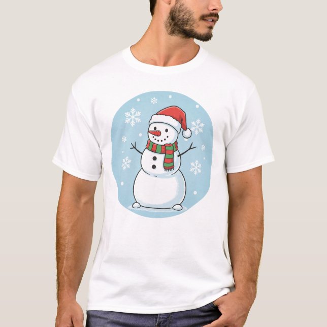 Camiseta Happy Snowman – Winter Wonderland Design (Frente)