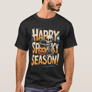 Camiseta Happy Spooky Season Skeleton Art