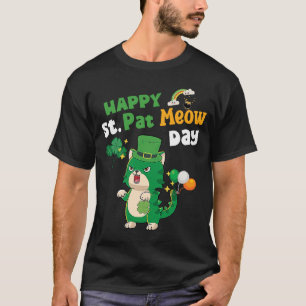 Camiseta Happy St Pat Meow Day Lucky Shamrock Cat Cats 1
