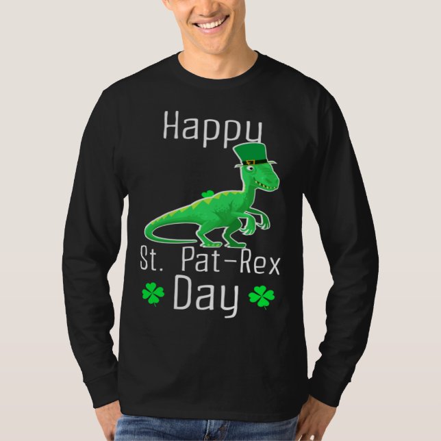 Camiseta Happy St Pat Rex Day Cute St Patricks Day Dino Din (Frente)