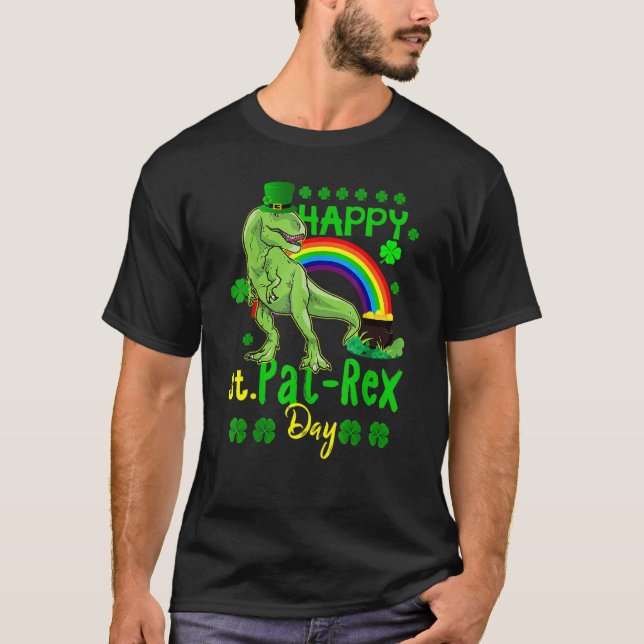 Camiseta Happy St Pat Rex Day Saint Patricks Day Dino Tyran (Frente)